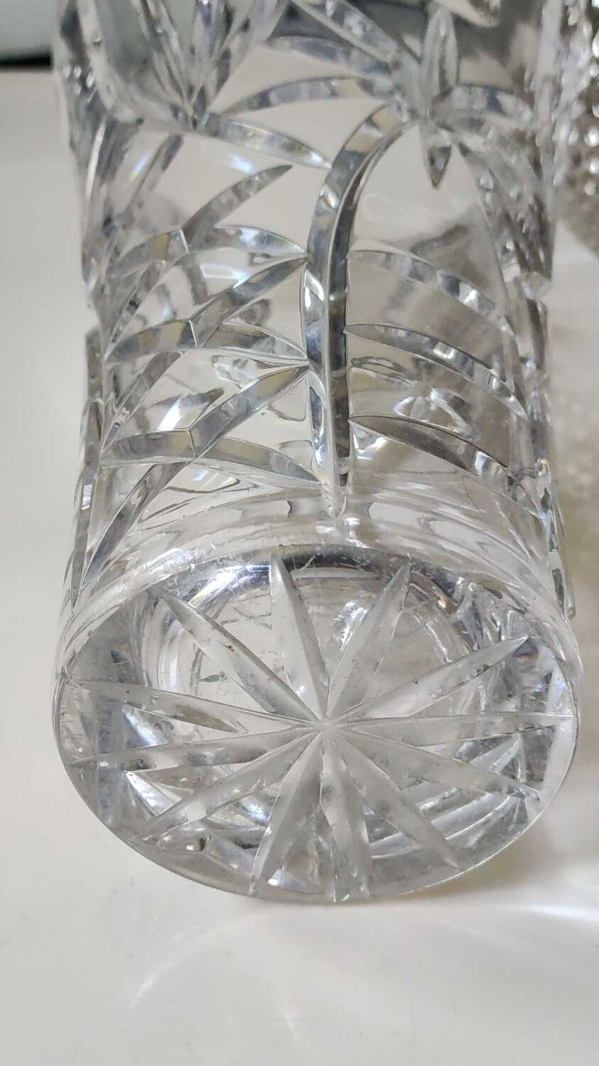 Lead crystal vase with flared neck, Bohemian/Boho chic style. High 25 cm