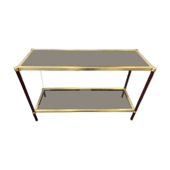 Vintage Italian console in brass and transparent glass from the 70s