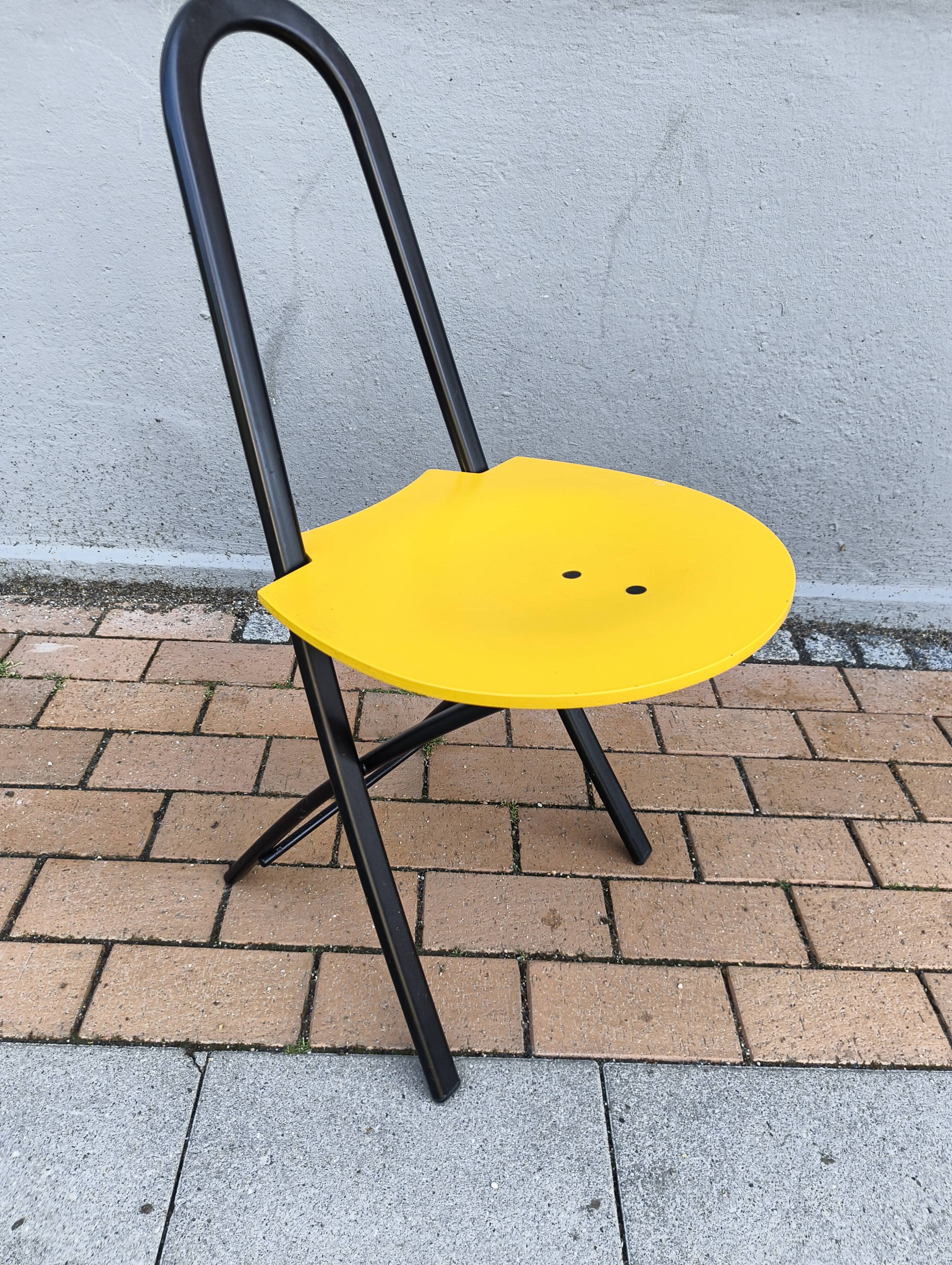 yellow folding chair