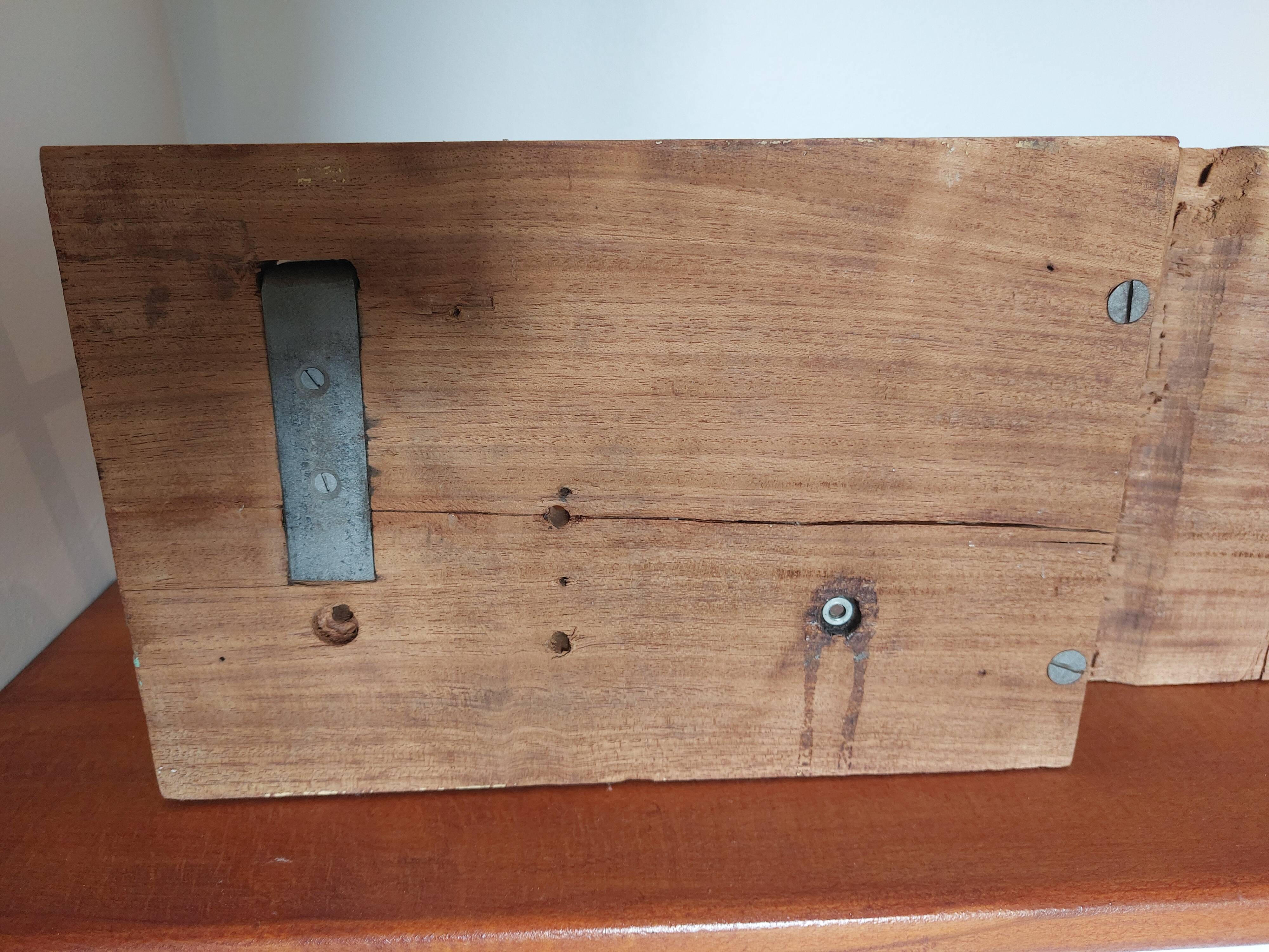 coat rack, sandblasted wooden and metal coat hooks