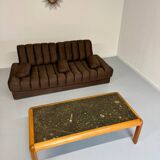 Old Daybed sofa design De Sede DS85 vintage 80s brown fabric