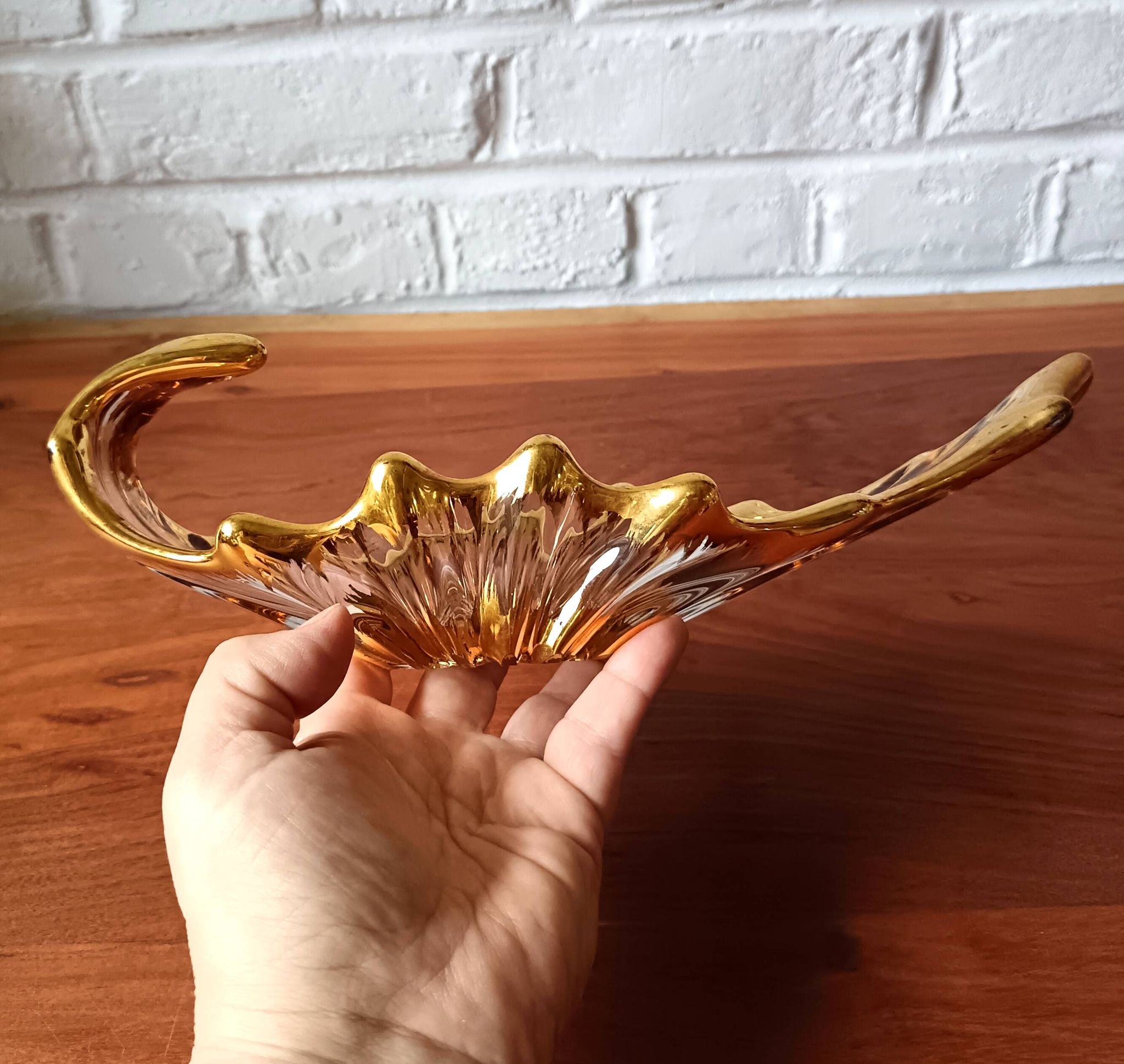 Mini golden glass coupe vintage style Bayel, pocket tray.