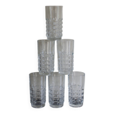 6 verres vintage multi facettes