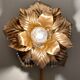 Vintage wall lamp golden leaves