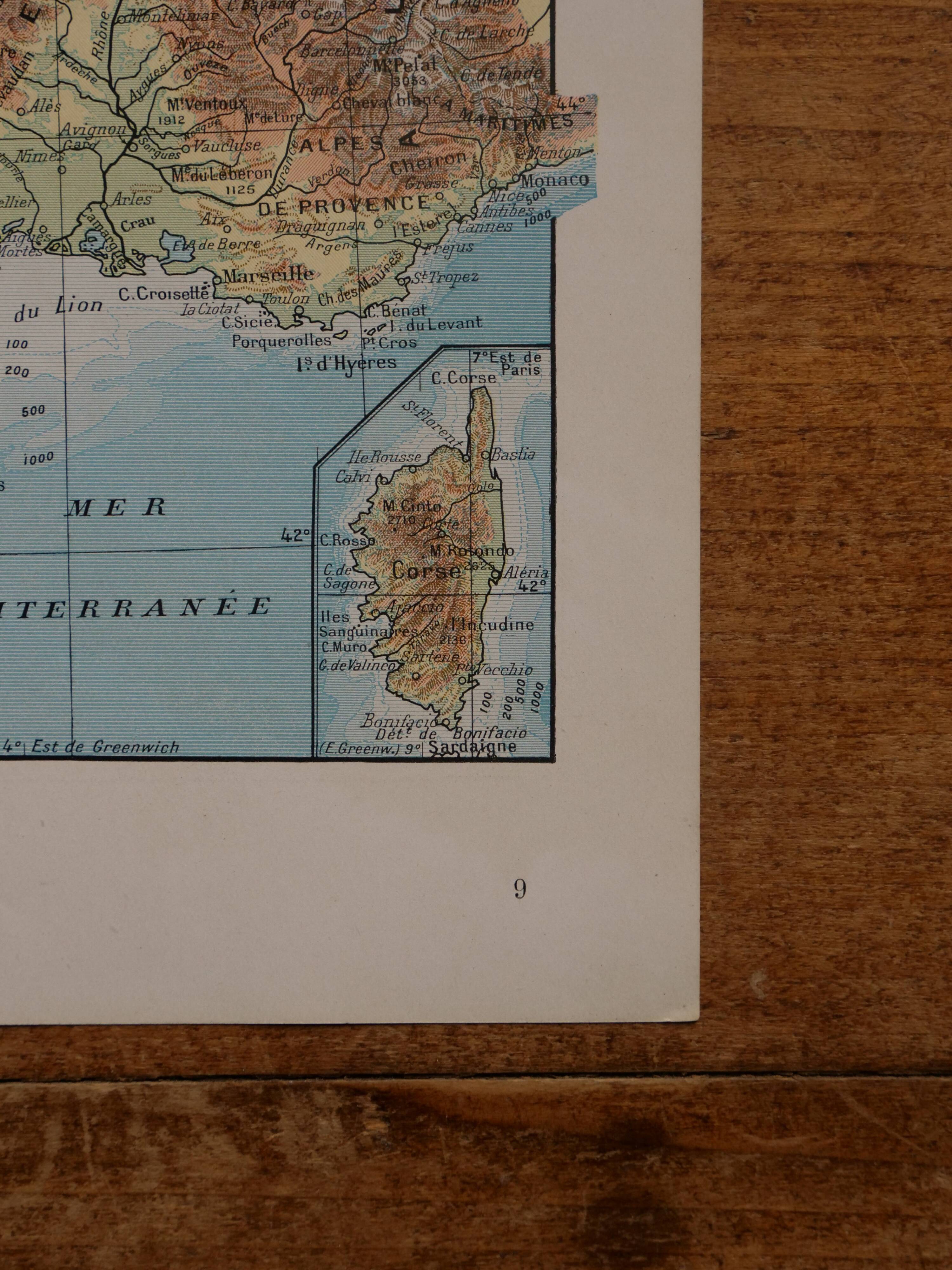 Original lithograph on France (physics + agricultural and forestry)