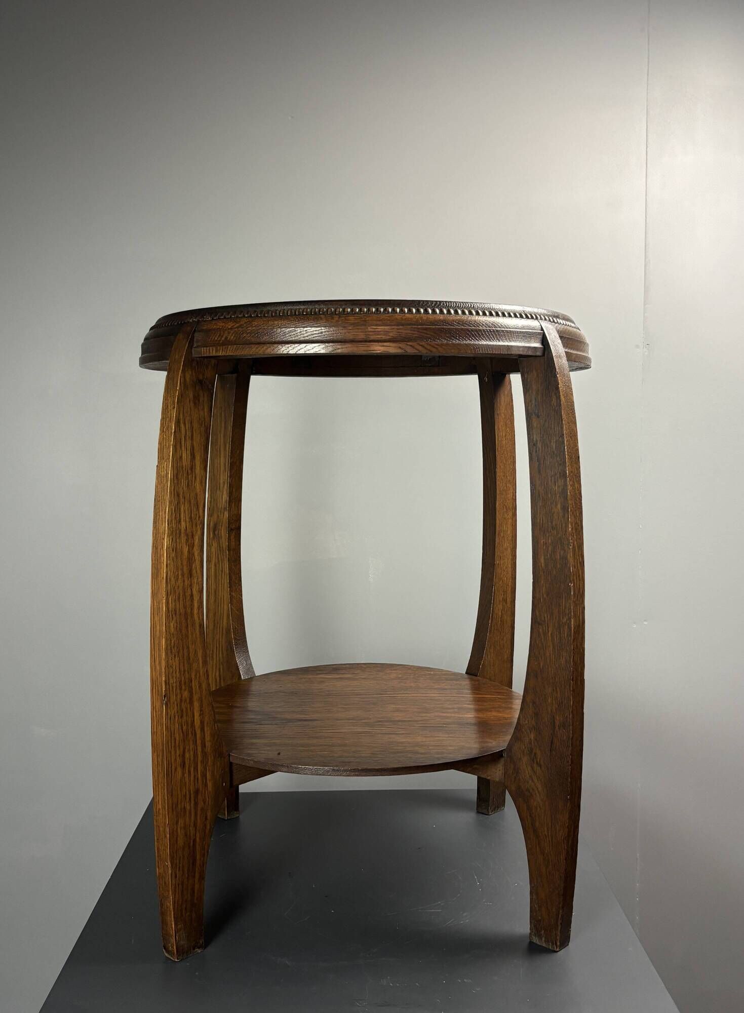 Dutch art deco Amsterdam school oak side table, 1930s