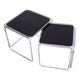 Restored Nesting Tables, Chrome-Plated Steel, Opaxit Glass, Czechia, 1960s