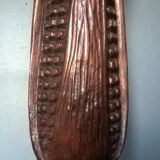 African sorghum spike lamp foot on five-faced base ~ hand carved ~ 1950s /1960