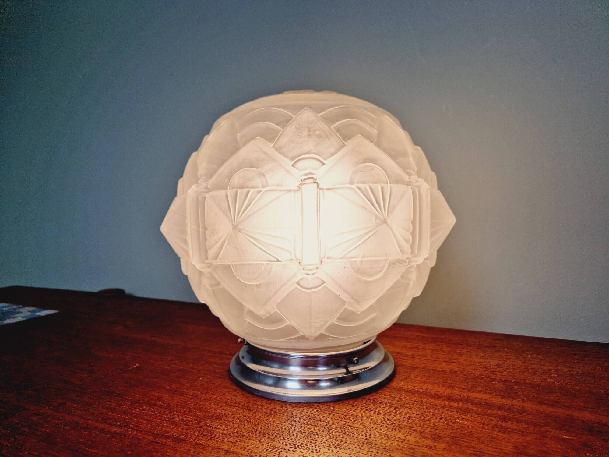 Art Deco satin glass ceiling light, 1920s-30s
