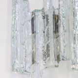 Pairs of large Kalmar-style wall sconces in Murano glass, Austria, 1960s.