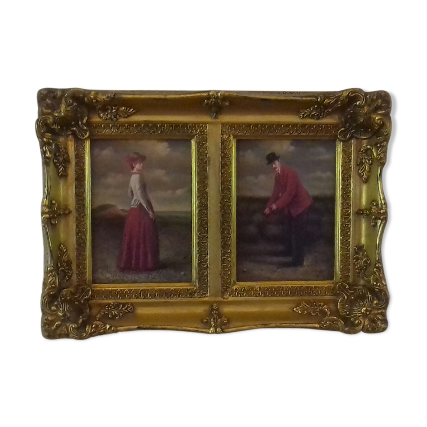 Diptyque couple of old English golfers