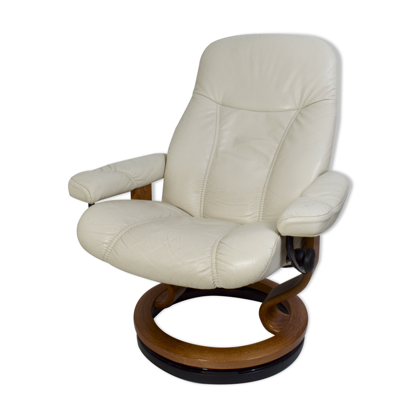 Stressless relaxation chair Consul (M) Classic in teak and ivory leather, Norway