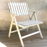 Pair of vintage wooden garden armchairs by r.gleizes