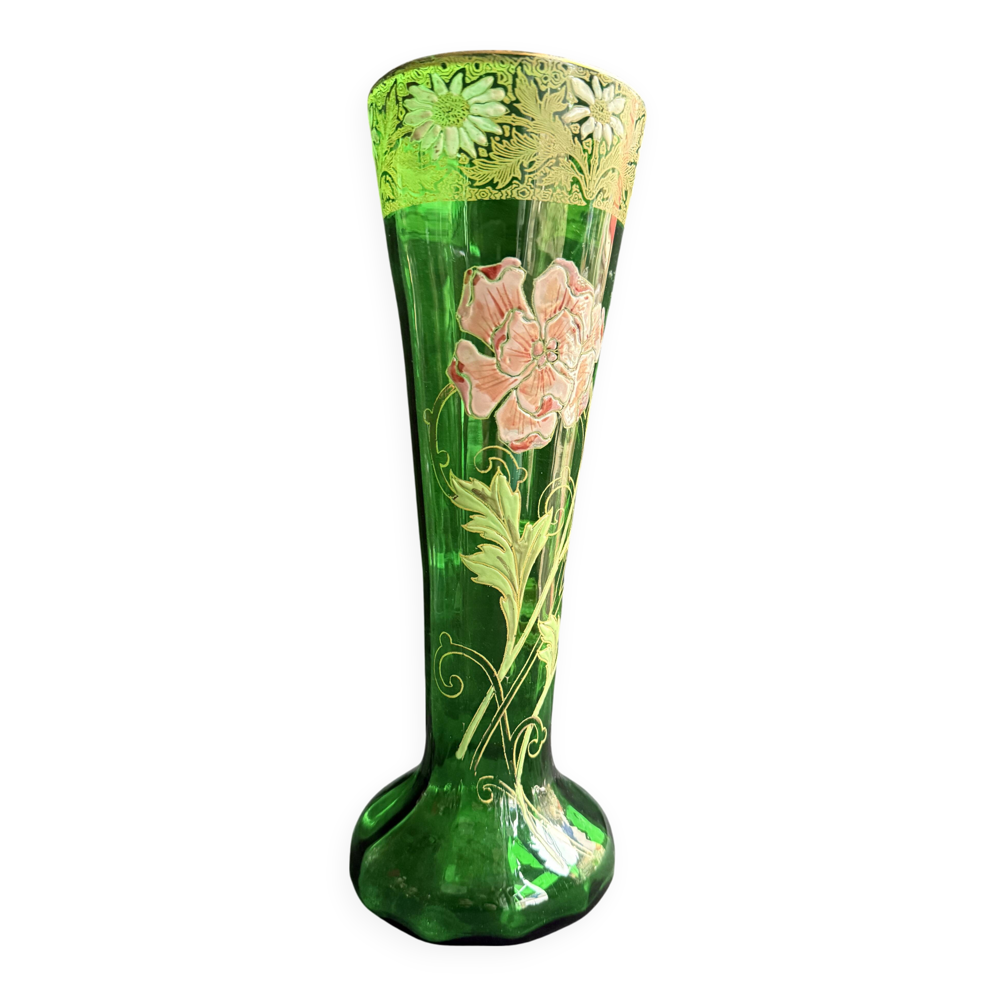 Vase émaillé – Cornet Printemps – F. T. Legras (1839-1916)