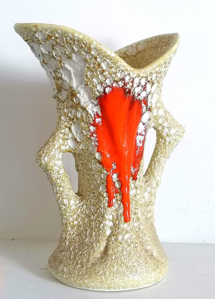 Vase fat lava style Vallauris 1970