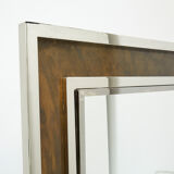 Miroir chrome métal cuivré Industriel par Belgo Chrome 1970 130x130cm