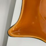 Cut handkerchief vintage ceramic two-tone free-form orange black