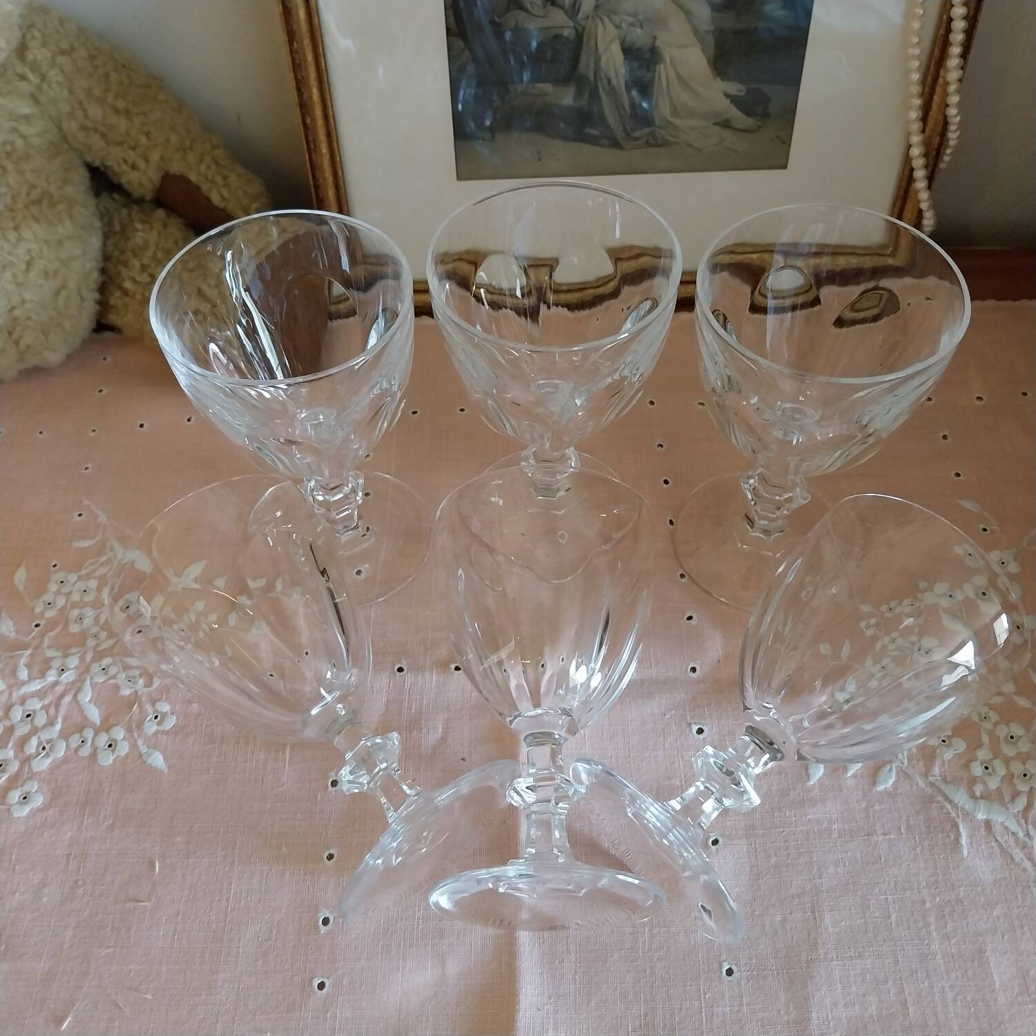 Arques Durand crystal stemmed glasses, Rambouillet model