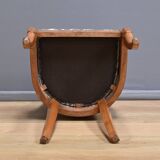 Chaise Gondole en Merisier et Érable moucheté, style Charles X – Milieu XXe