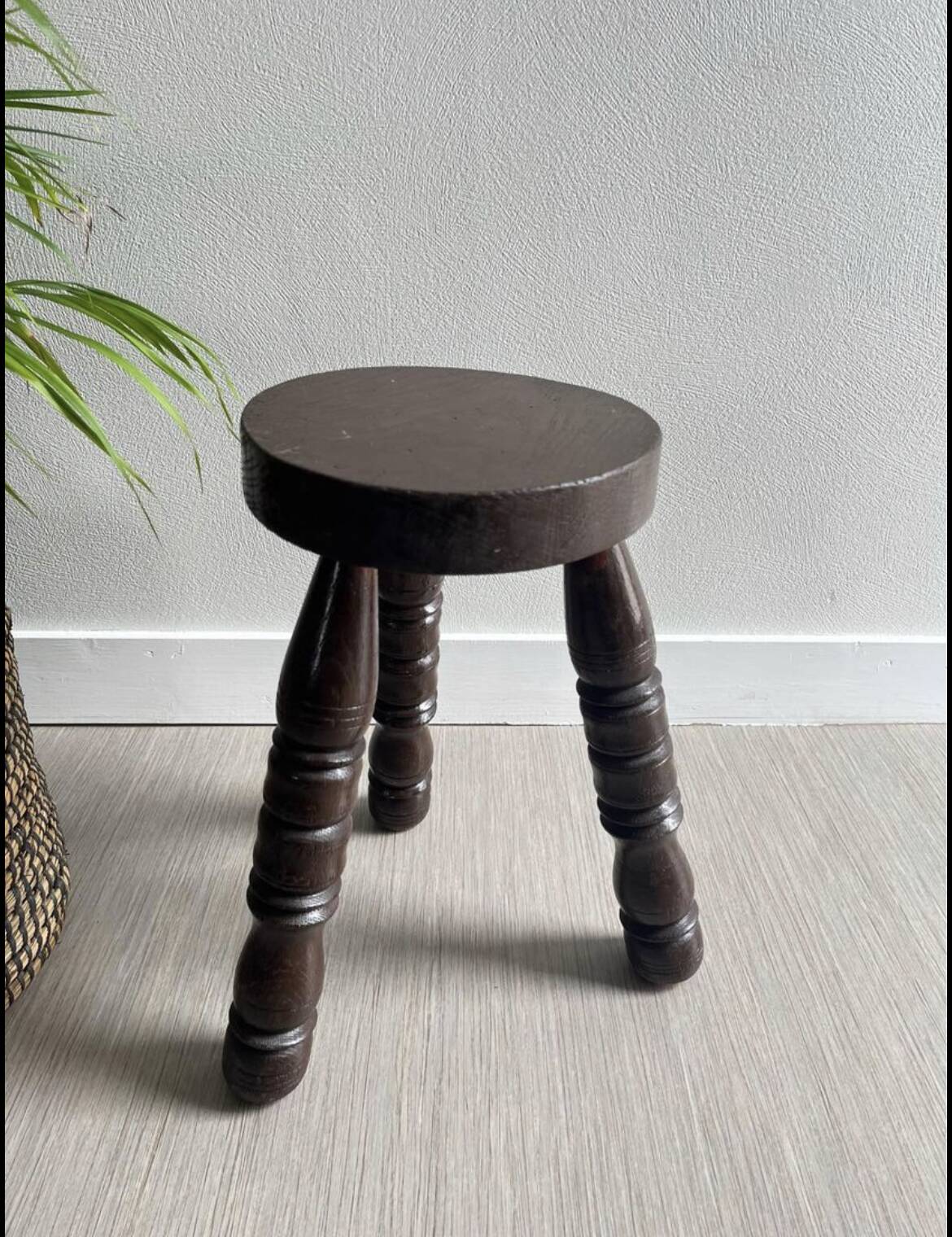 Wooden tripod stool