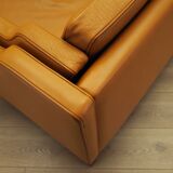 Orange leather sofa, Danish design, 1970s, production: Denmark