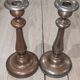 Antique Silver-Plated Metal Candlestick Vintage Torch 18th 19th Century