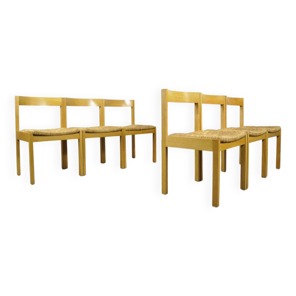 AZS / Chaises de salle à manger vintage en chêne (6) / Gerard Geytenbeek / Pays-Bas, années 1960