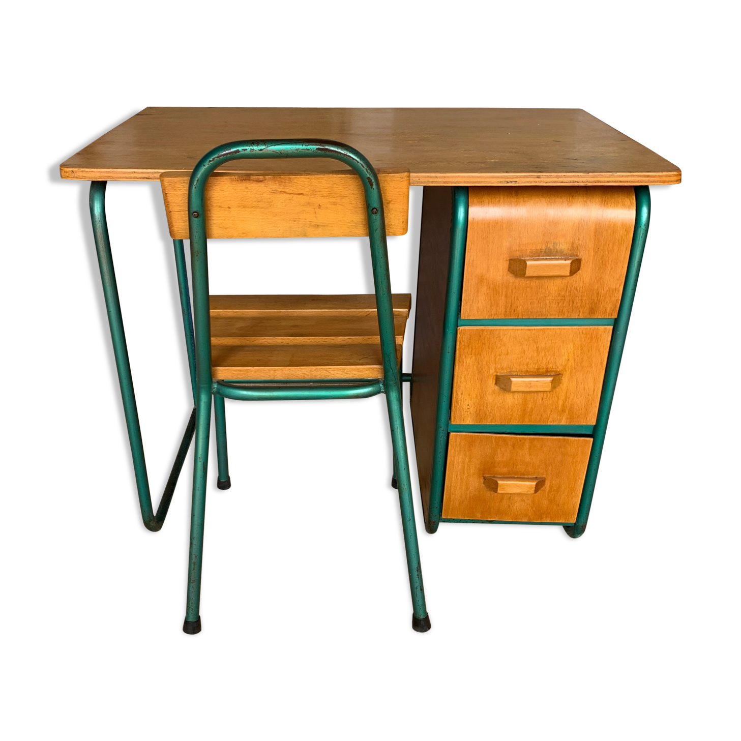 Bureau et chaise d’enfant des années 50