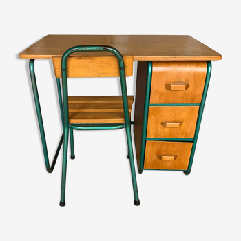 Bureau et chaise d’enfant des années 50