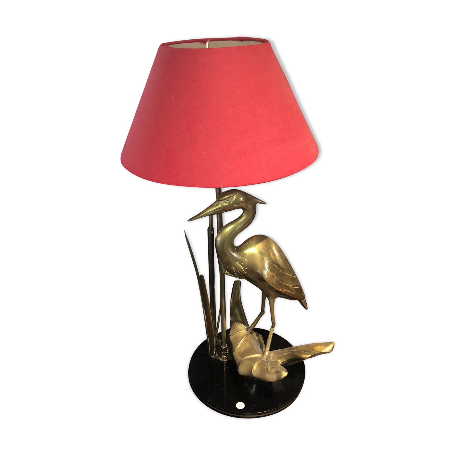 Bronze heron lamp