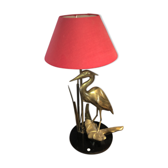 Bronze heron lamp