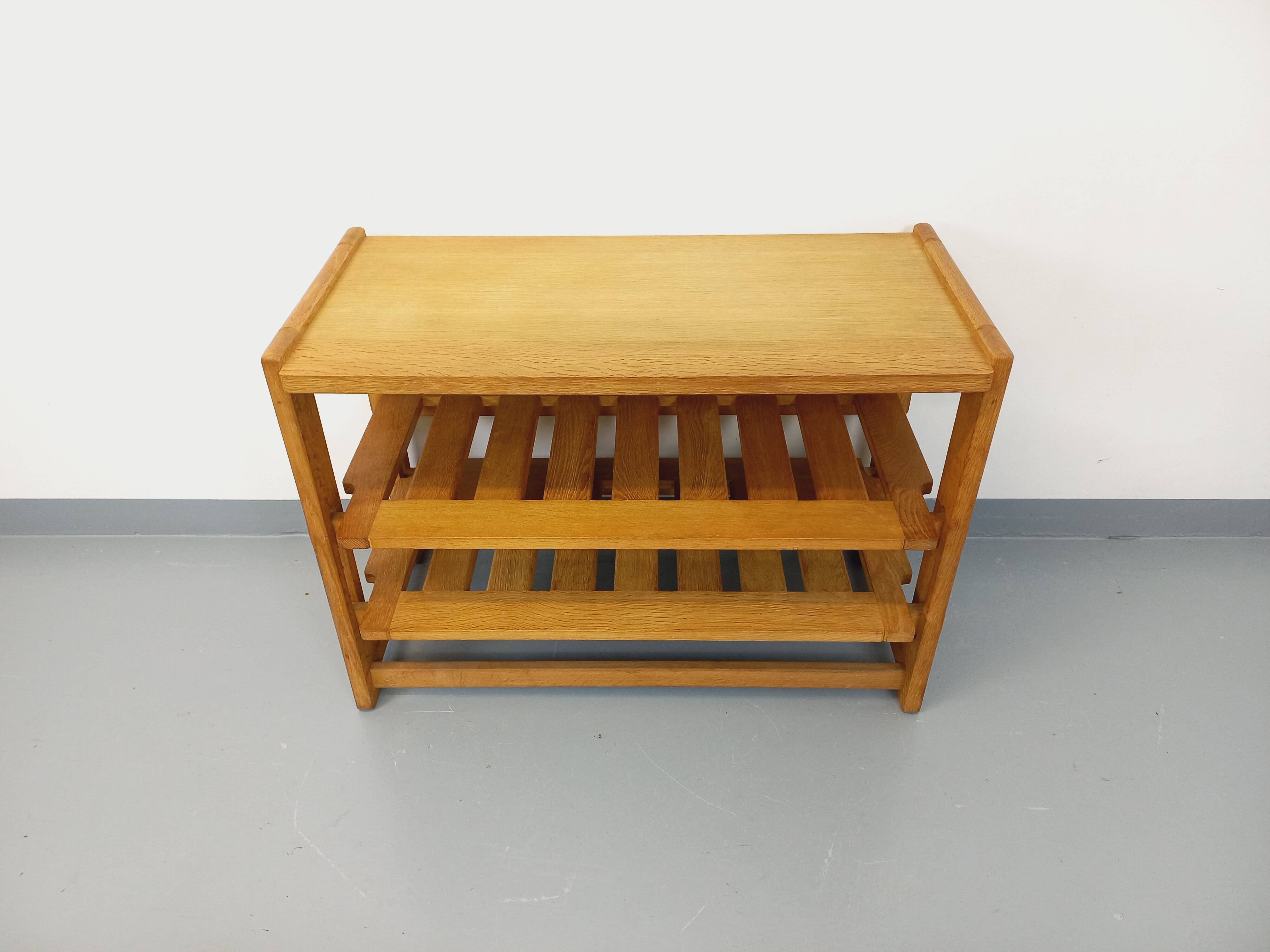 Guillerme et Chambron vintage open storage unit in solid oak