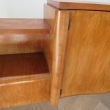 Headboard – console – sideboard – art deco – 2 doors – 2 niches in solid walnut e