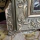 Napoleon iii pediment mirror in gilded stucco and green patina