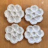 4 Limoges porcelain oyster plates