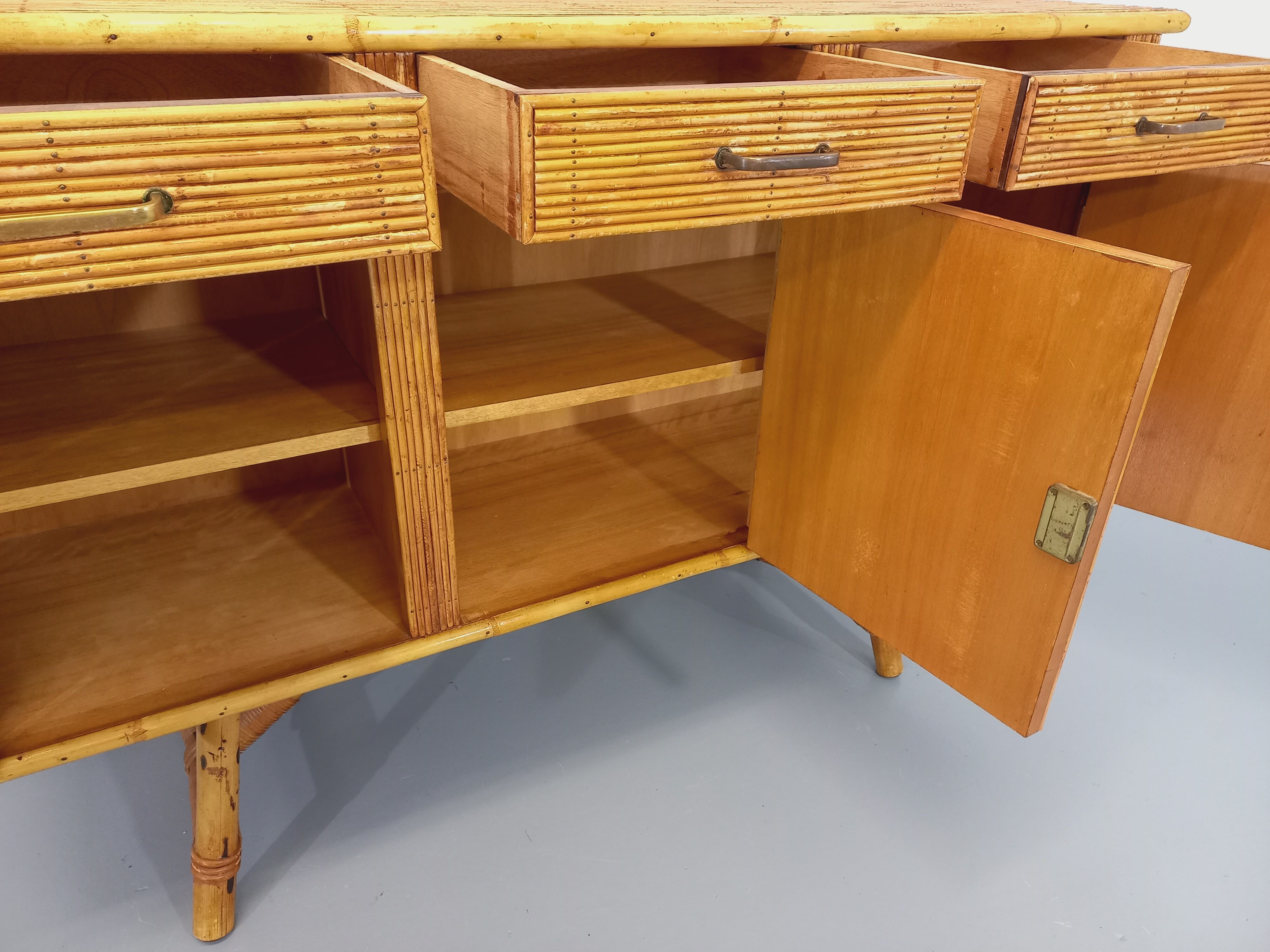 Vintage rattan sideboard from the 50/60s