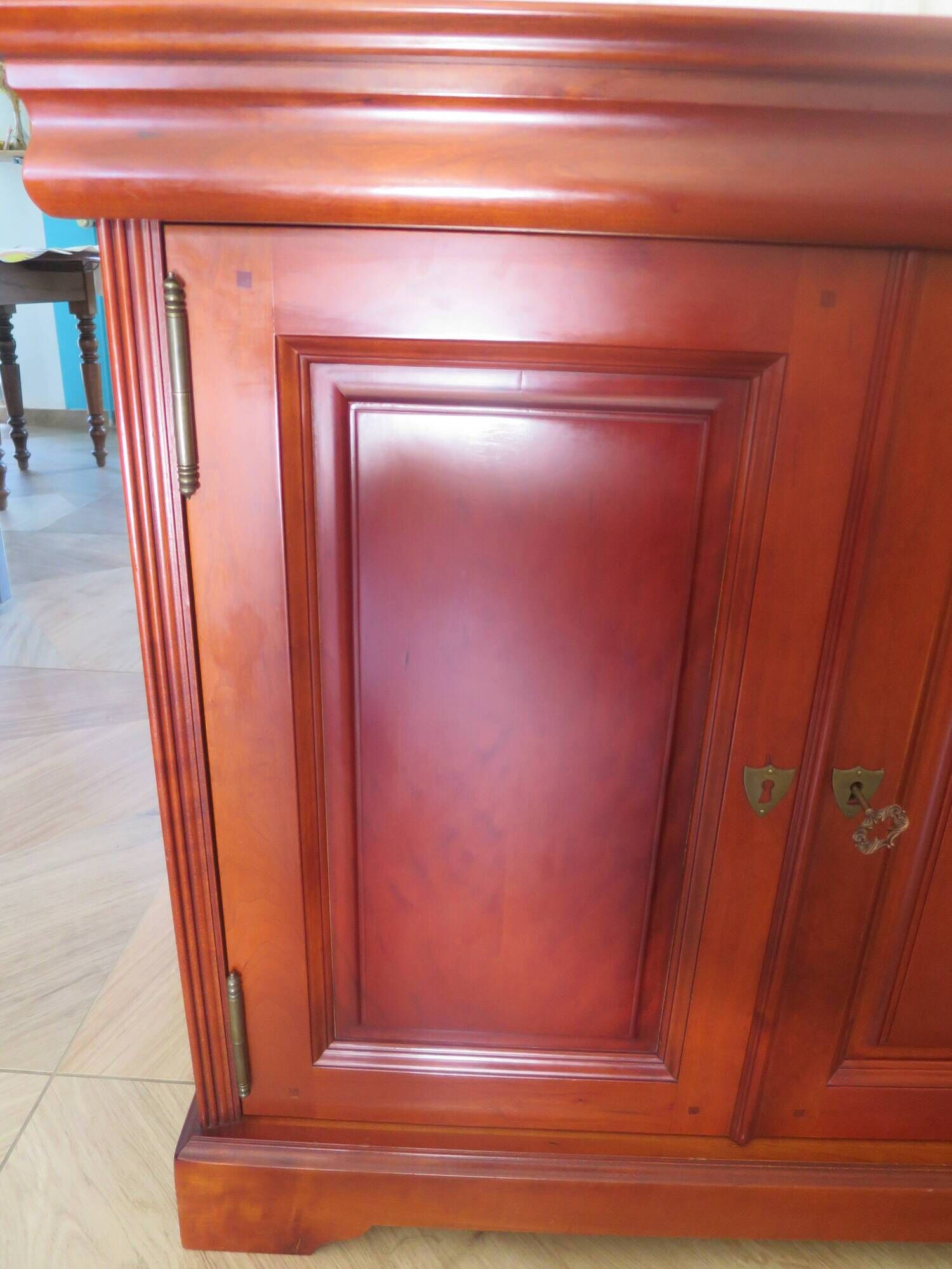 Occasional furniture - TV unit - Rotating tray - Louis Philippe - Solid wood