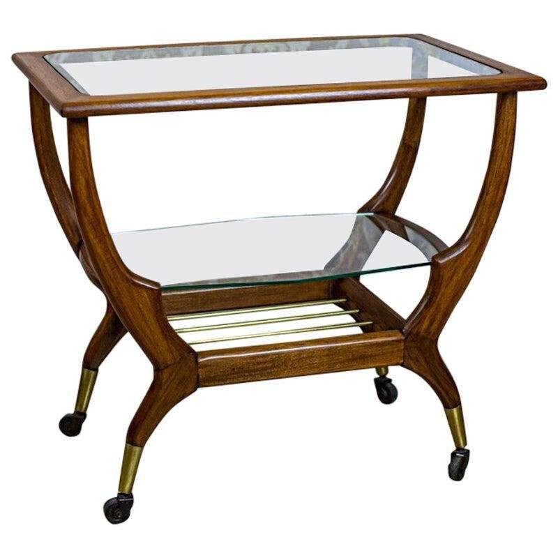 Vintage Coffee Table with Glass Top, 1990s