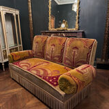 Canapé D’époque Art Nouveau garni de Son Tissu velours D’origine - XXe