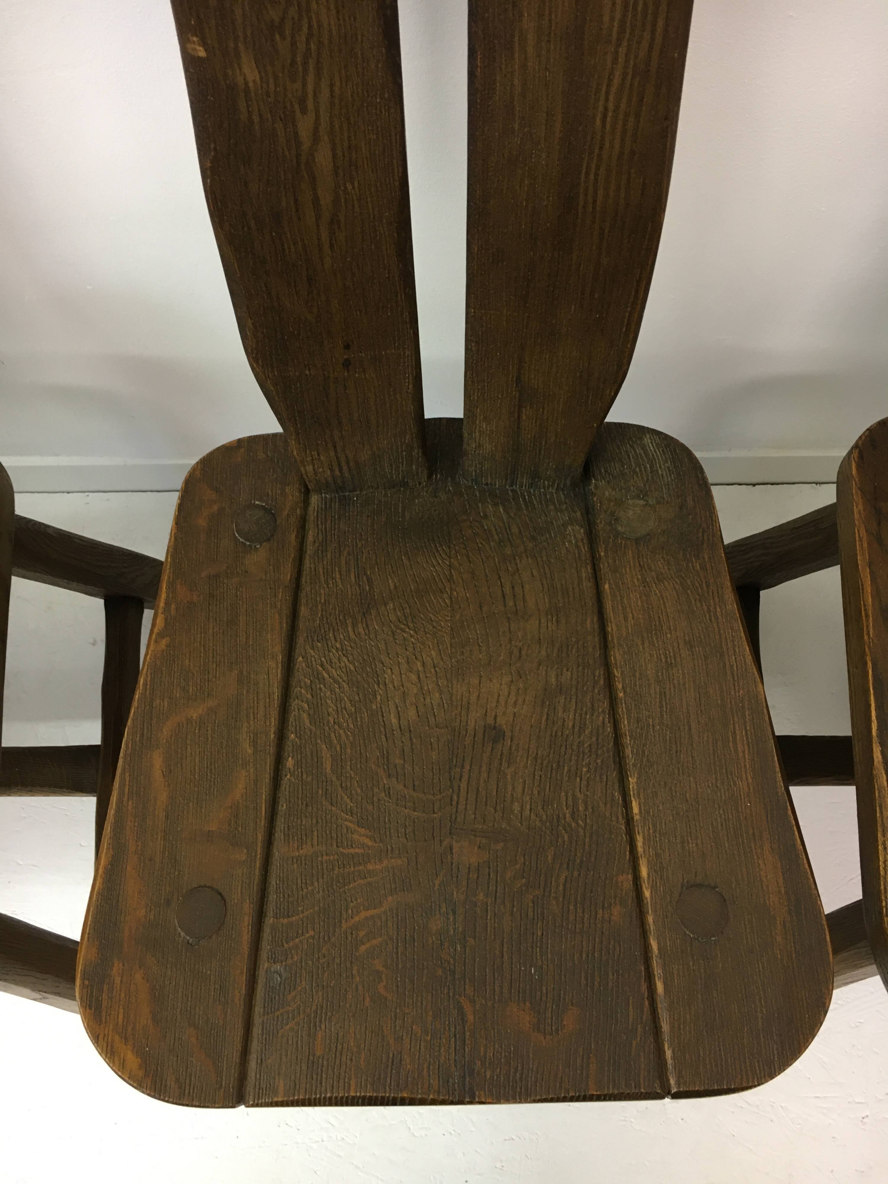 Set of 4 Belgian Brutalist Dining Chairs from De Puydt, 1970’s