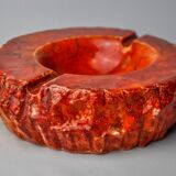 Red alabaster ashtray by Romano Bianchi, Italy, 1970