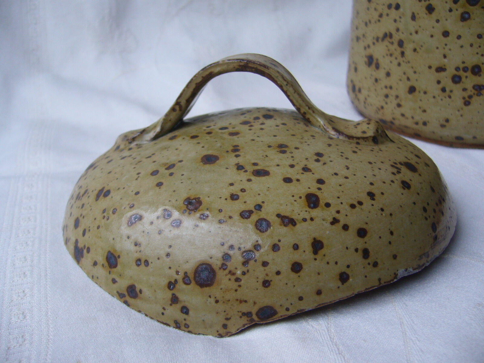 70s ceramic covered pot