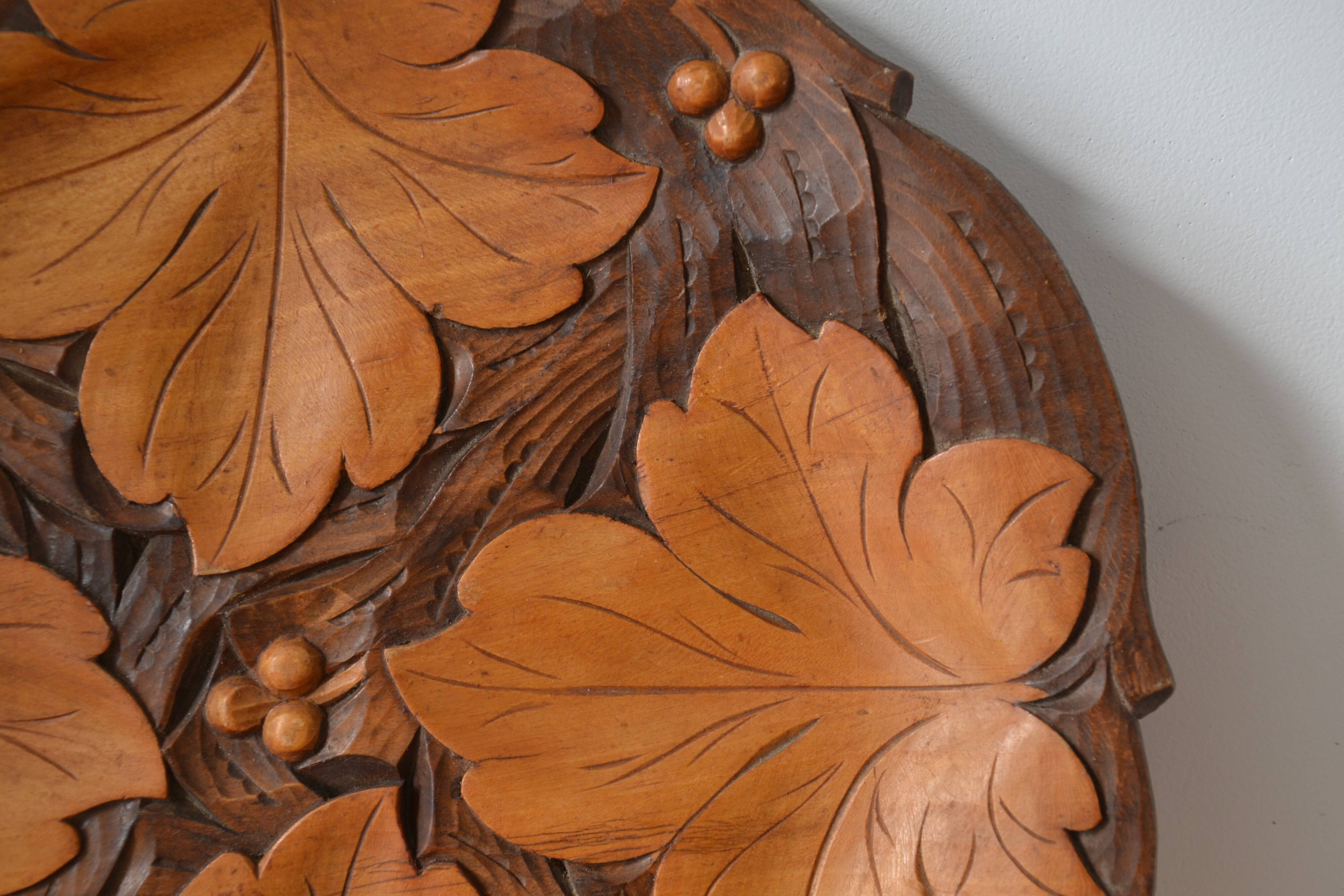 Carved wooden platter/plate from the 1950s.
