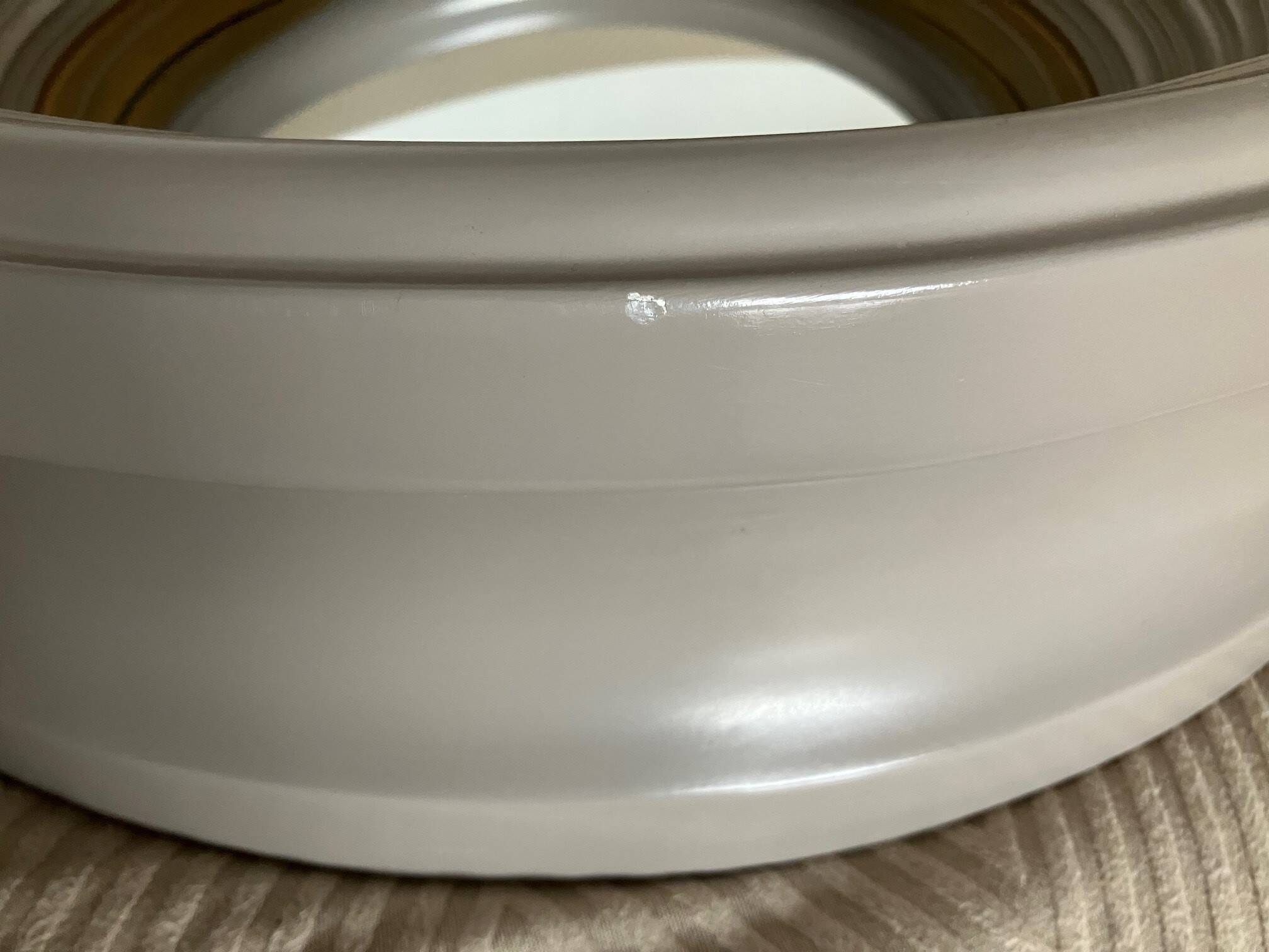 Round mirror with two-tone grey and gold pattern, FRETTE at Home