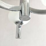 Space age glass and chrome chandelier, Italian design 1970