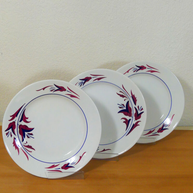 Seven flat plates model "Provence" Niderviller - Old plates Niderviller