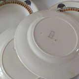 6 Longwy Art Deco plates