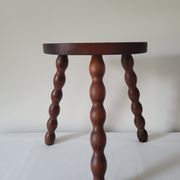 Brutalist stool turned wooden feet