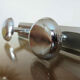 Coat rack in chromed metal, 3 hooks 70s