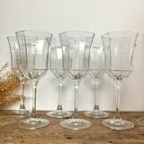 6 "octime" stemmed glasses by Luminarc France